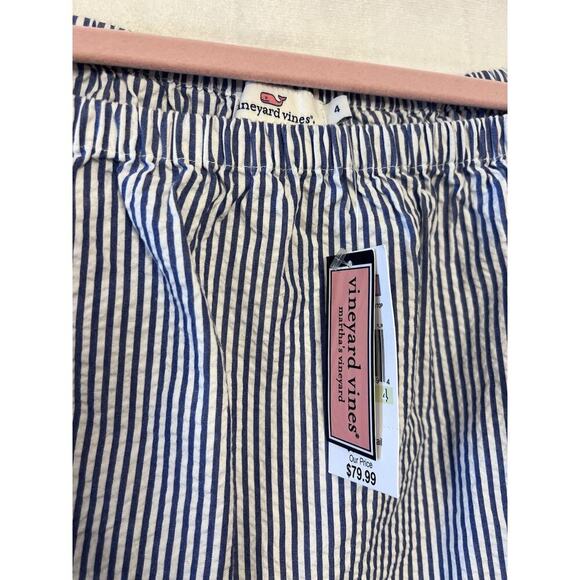 NWT Off Shoulder Vineyard Vines Top Seersucker Size 4 - Picture 3 of 5
